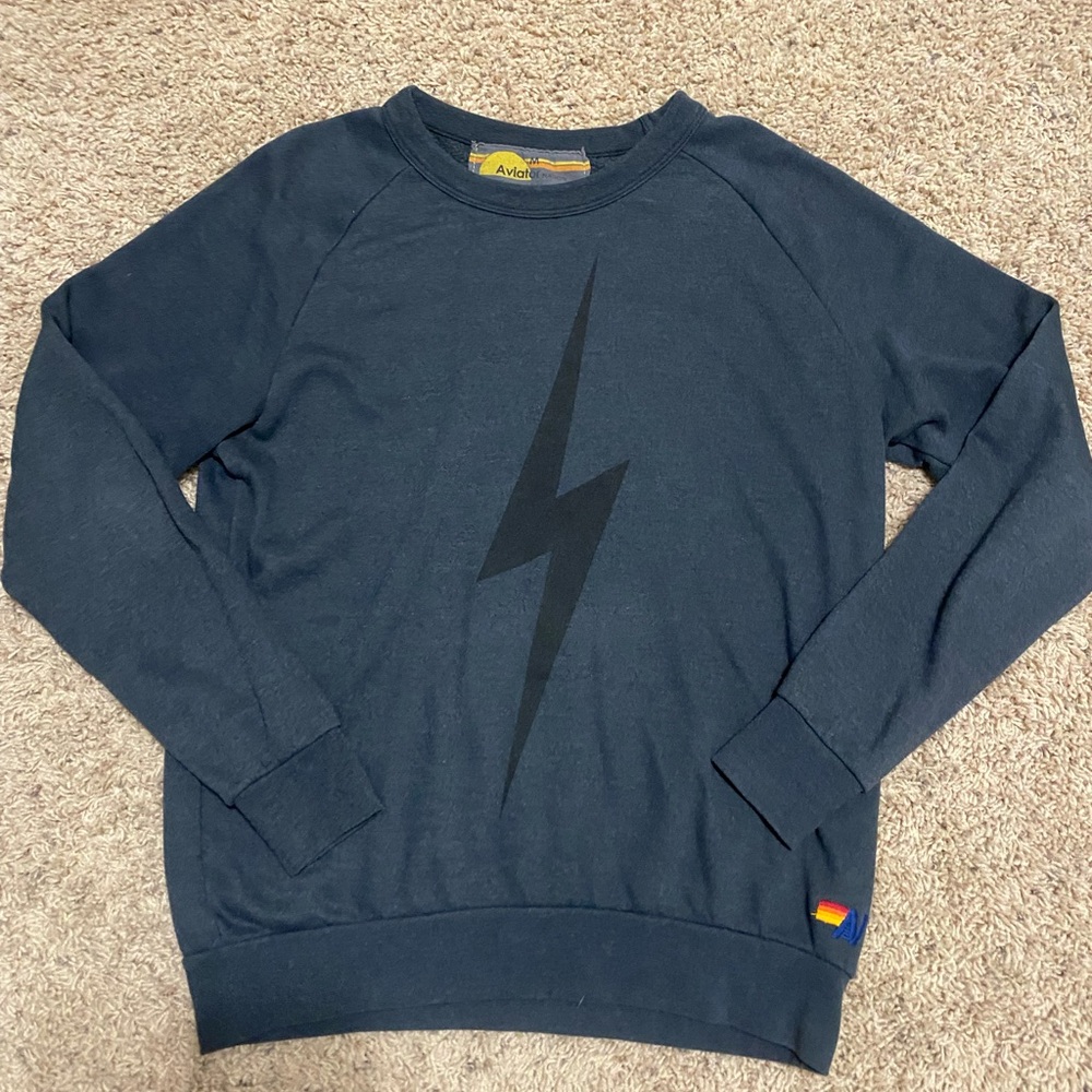 Aviator Nation lightening bolt crew neck Sweatshirt Sz M